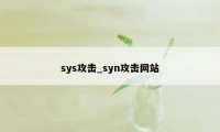 sys攻击_syn攻击网站