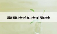 服务器被ddos攻击_ddos内网被攻击