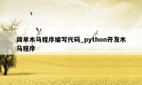 简单木马程序编写代码_python开发木马程序