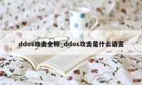 ddos攻击全称_ddos攻击是什么语言